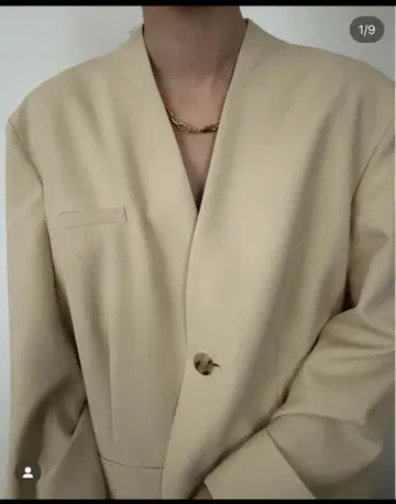 digne 베이지 노카라 자켓