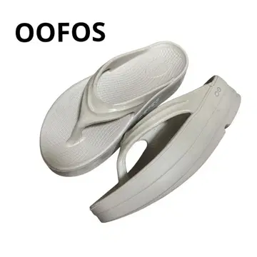 OOFOS 우포스 우메가 샌들 통굽 리커버리 베이지 38