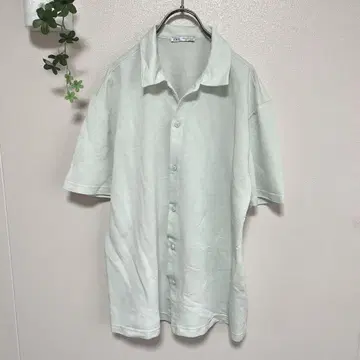 ZARA 자라 민트 그린 피케 셔츠 오버 사이즈
