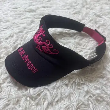 댄스 위드 드래곤 블랙 핑크 골프웨어 여성용 선바이저