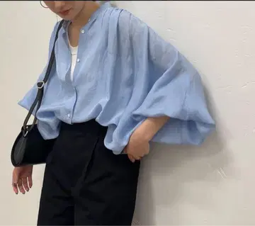 프레임워크 시어 린넨 판초 블라우스