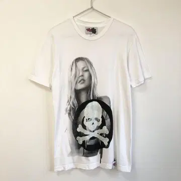 WRONGWROKS Kate Moss 케이트 모스 축광 프린트 티셔츠 M