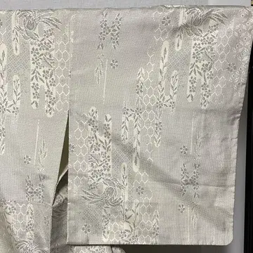 D347 본고장 화이트 오시마 명주 순수 실크 기모노 이중 기모노