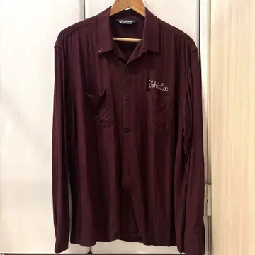 세일 중! Radiall 긴팔 레이온 셔츠 버건디 자수 L 사이즈