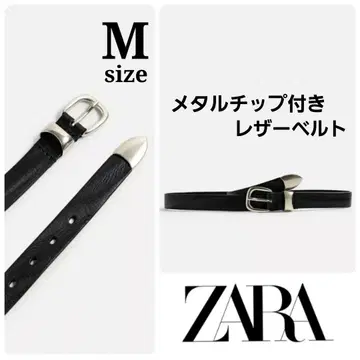 ZARA 메탈 칩 가죽 벨트 EU90 완판템