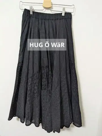 hug o war 허그아워 레이스 플레어 스커트 블랙