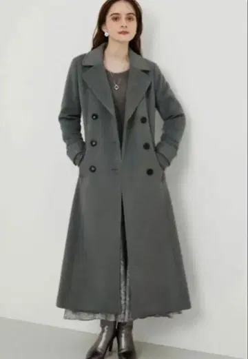 rienda 리엔다 신데렐라 라인 코트 그레이