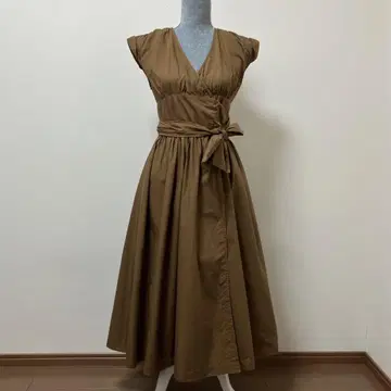 벌스데이 바쉬 코튼 면 100% 원피스 브라운 여름
