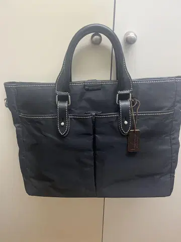 스테파노 마노 비즈니스 백 나일론 가죽 남성용 블랙