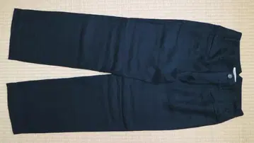 블랙, 린넨 100% 캐주얼 팬츠