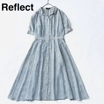 새상품급 리플렉트 시어 셔츠 원피스 롱 반팔 A 라인 M