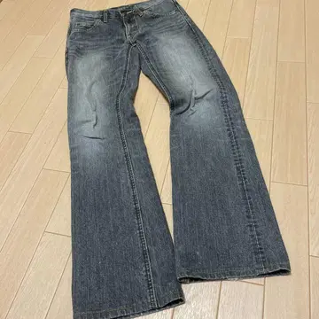 Lee 플레어 블랙 데님 허리 28(37cm)