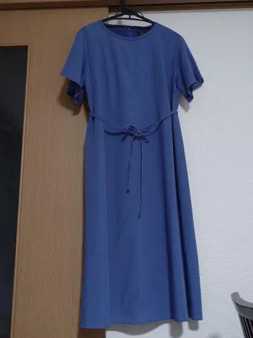 Reflect 블루 반팔 셔츠 원피스 리본 포함