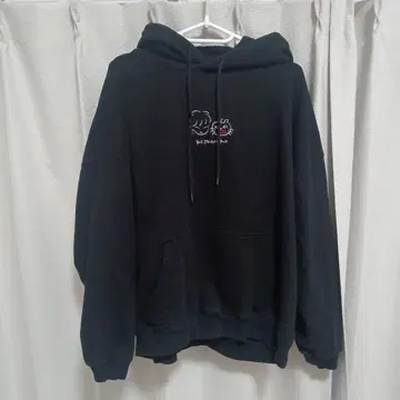 블랙 키요 후드티 자수 디자인