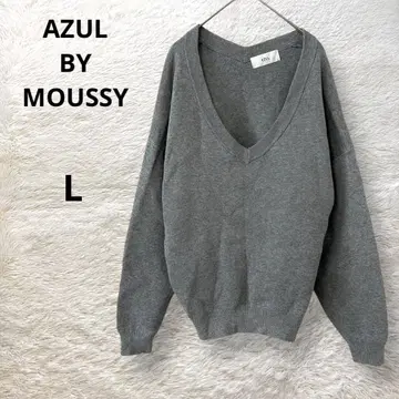 AZUL BY MOUSSY 긴팔 스웨터 V넥 코튼 혼방 그레이 L