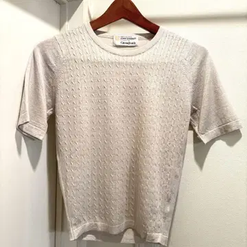 Vintage 90s 잉글랜드제 존스메들리 반팔 케이블 니트