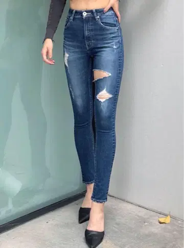 GYDA 제이다 미들 허리 스키니 데님 팬츠 블루 S