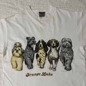 개 애니멀 티셔츠 M 화이트