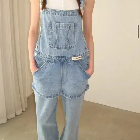 【SOMEWHEREBUTTER】Combi Denim Overall - Middle Blue Somewhere Butter Combi Denim Overall - Middle Blue #썸웨어