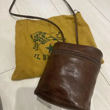 IL BISONTE 가죽 백 숄더 브라운 일비종떼
