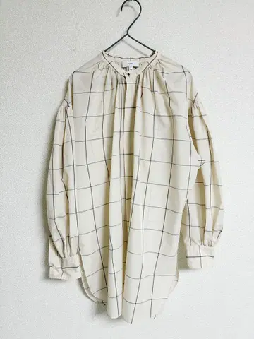 HYKE 하이크 PLAID GATHERED SHIRT 체크 셔츠
