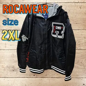 ROCAWEAR/로카웨어 바시티 자켓 후드티 자수 빅 로고 2XL