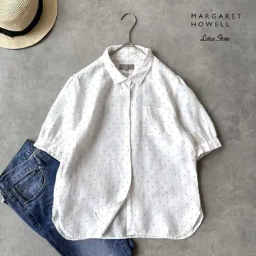 MARGARET HOWELL(마가렛호웰) 린넨 도트 블라우스