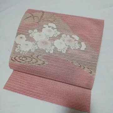 명주 자수 나고야 오비
