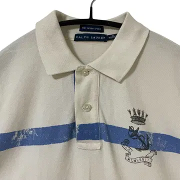 컨디션 최상 랄프 로렌 SKINNY POLO 반팔 피케 셔츠 백 프린트