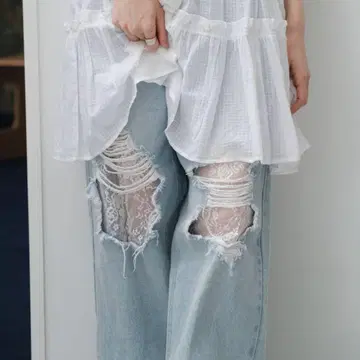카스타네 kastane 레이스 데님 팬츠