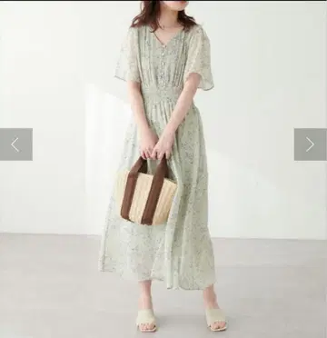 완판템 내추럴 꾸뛰르 플레어 슬리브 고급스러운 원피스 L