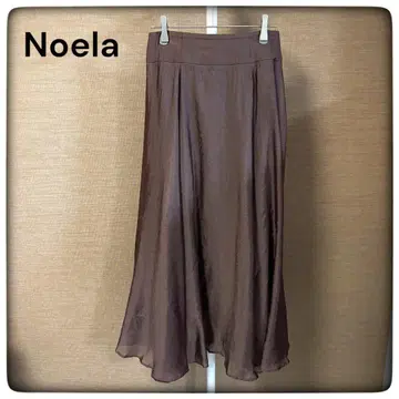 Noela 노엘라 글로시 플레어 스커트 브라운 M