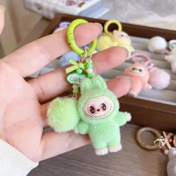 토끼 봉제 인형 키링 (여러 색상) 러브부 연한 그린 컬러