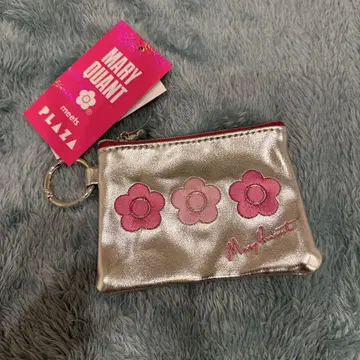 Mary Quant 꽃무늬 코인 케이스 실버