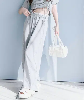OLIVE des OLIVE 배럴 레그 스웨트 팬츠 그레이