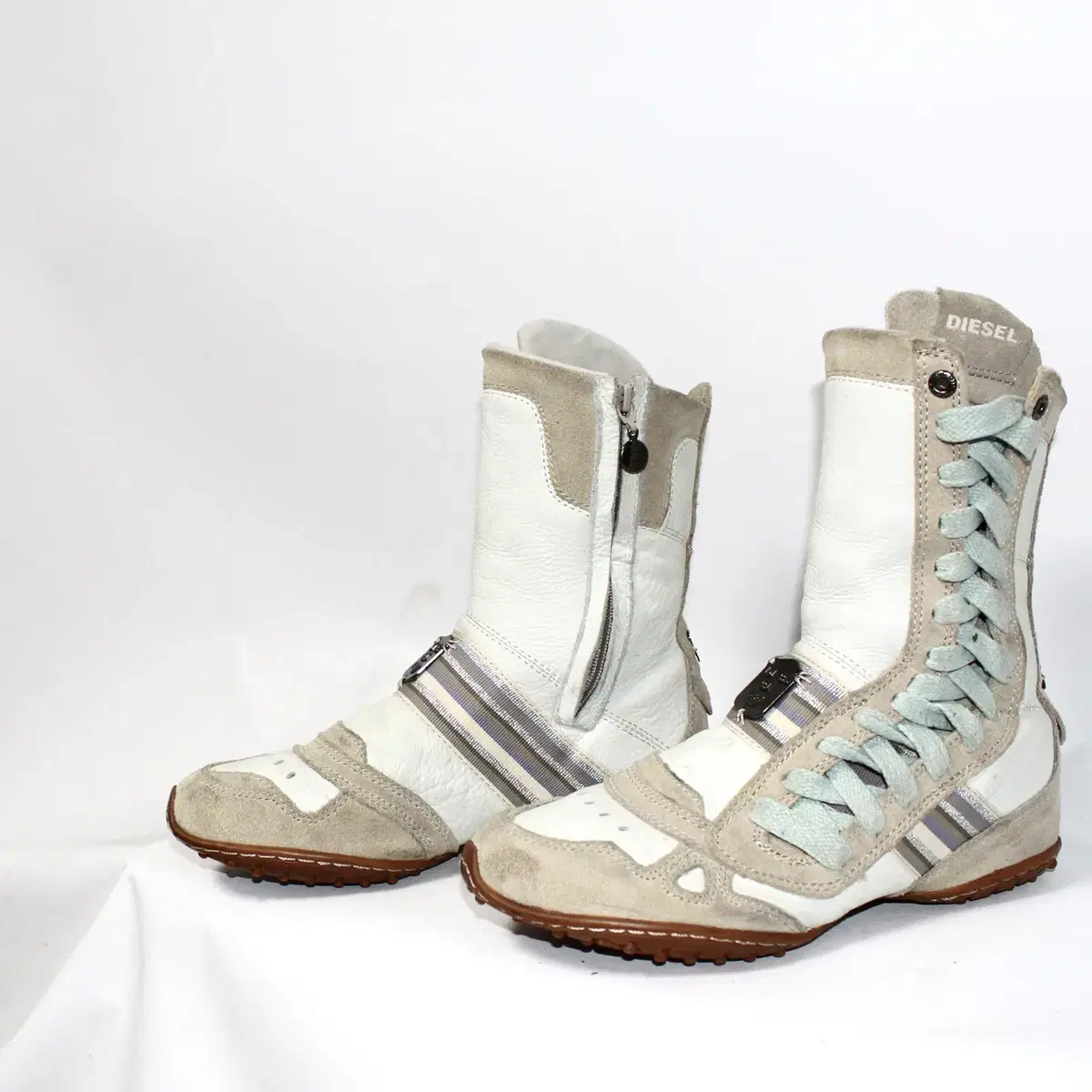 靴 00s Archive Diesel Buckle Design Boots Men 8.0US 00S Archive Diesel Buckle Design Boots Luxury