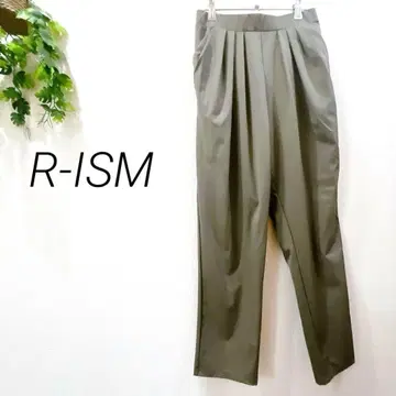 R-ISM 이지 팬츠 카키 허리밴딩 심플 사루엘 와이드