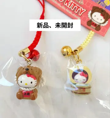 새상품! HELLO KITTY 시코쿠 한정판 도사견 타르트 스트랩 네츠케