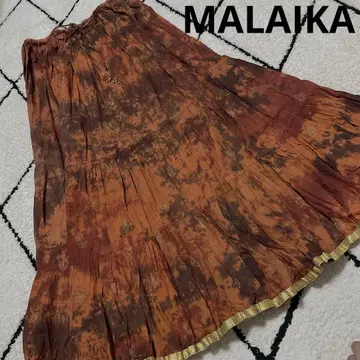 MALAIKA / 마라이카 에스닉 롱 티어드 스커트 다이 다이 방울 장식