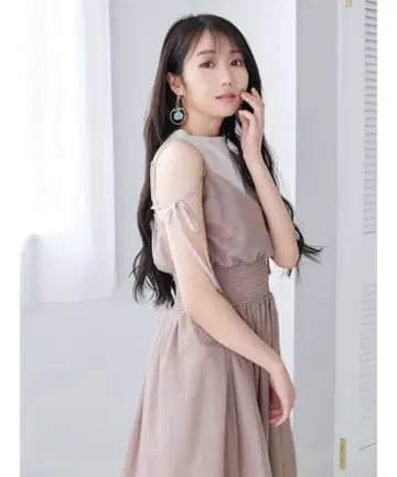 dazzlin 오타니 에미리 콜라보 원피스 브라운