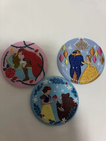 디즈니 자수 캔뱃지 3개 세트