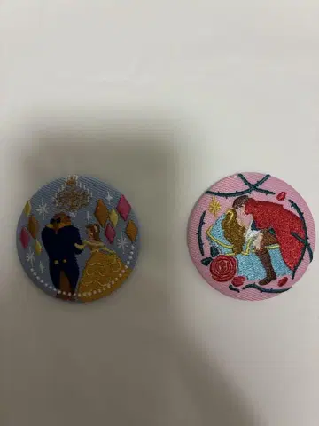 디즈니 자수 캔뱃지 2개 세트