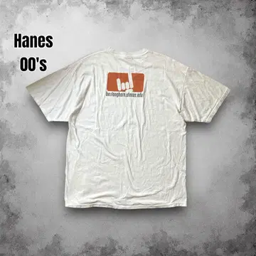 00s Hanes 빈티지 칼리지 로고 티셔츠 텍사스 대학 헤비 온스