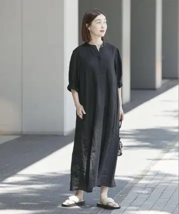 JOURNAL STANDARD L'ESSAGE 린넨 턱 슬리브 원피스