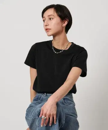 UNITED ARROWS 라메 티셔츠 블랙