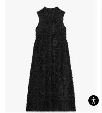 ZARA 자라 프린지 미디 길이 원피스 XS