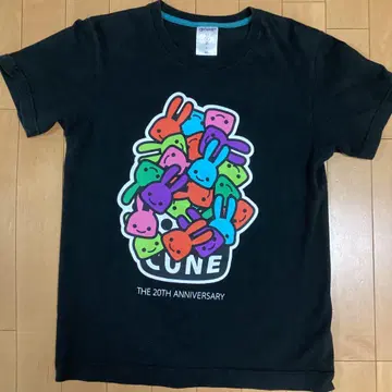 CUNE 큔 20주년 기념 컬러풀 토끼 반팔 티셔츠 S 사이즈