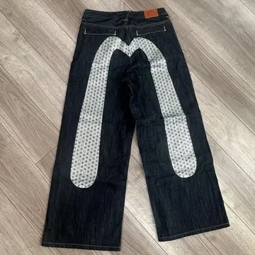 EVISU 에비수 큐빅 프린트 대 블랙 데님