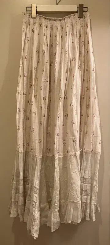 앤티크 빈티지 리메이크 패치워크 미니 꽃무늬 롱 스커트