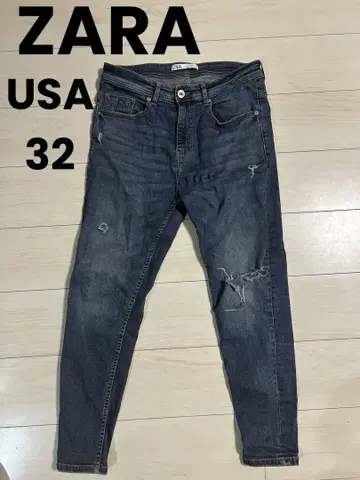 ZARA 크롭 스키니 데님 데미지 가공 청바지